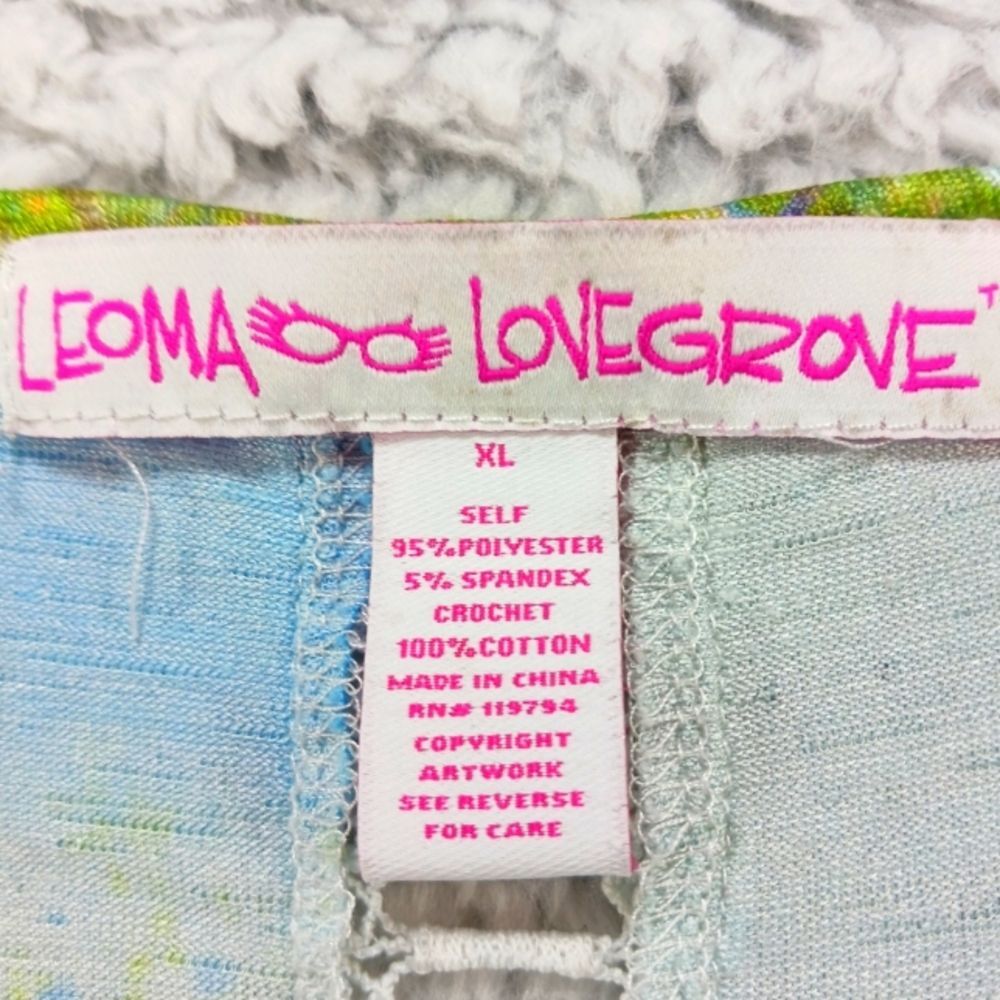 Leoma Lovegrove Wearable Art Tunic 3/4 Bell Sleeve Crochet Beach Theme Women XL. - Picture 2 of 9